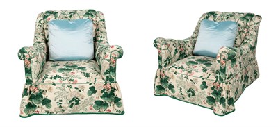 Lot 115 - Pair of Oversized Chintz Upholstered Club...