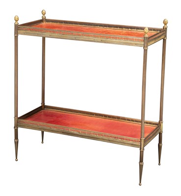 Lot 129 - Louis XVI Style Gilt Metal Galleried Side...