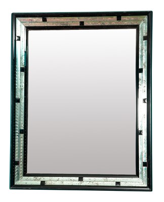 Lot 136 - Venetian Style Blue Glass Mounted Mirror...