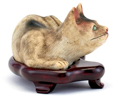 Lot 49 - An Unusual Chinese Painted Biscuit Porcelain Cat