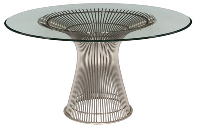 Lot 247 - Warren Platner Glass and Chromed Steel Dining...