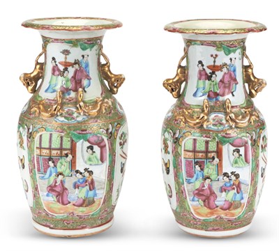 Lot 1064 - A Pair of Chinese Rose Mandarin Vases 19th...