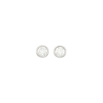 Lot 101 - Pair of Platinum and Diamond Stud Earrings