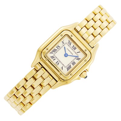 Lot 3 - Cartier Gold 'Panthère' Wristwatch