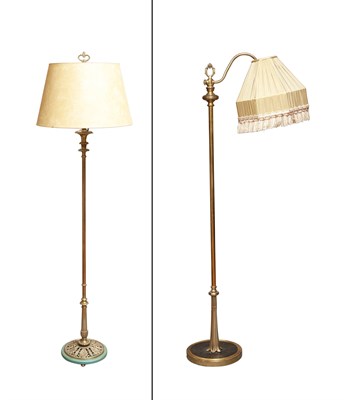 Lot 256 - Brass Floor Lamp with Fringed Shade Height 41...