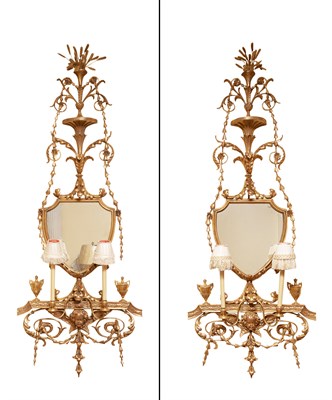 Lot 244 - Pair of Large George III Style Giltwood Mirror...