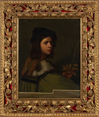 Lot 238 - Renaissance Style Carved and Giltwood Velvet...