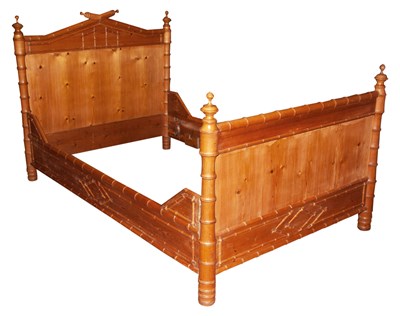 Lot 281 - Aesthetic Movement Faux Bamboo Maple Bedstead...