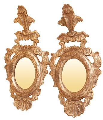 Lot 271 - Pair of Italian Rococo Carved and Silver...
