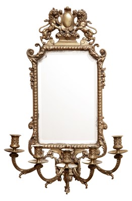 Lot 235 - Baroque Style Brass Five-Light Mirror Sconce...
