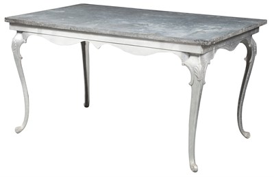 Lot 276 - Painted Aluminum and Soapstone Top Outdoor...