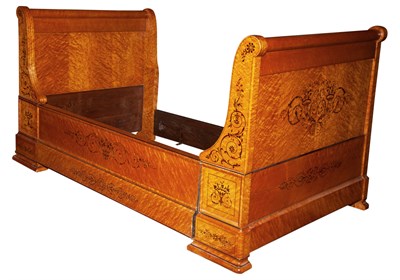 Lot 222 - Charles X Marquetry Inlaid Maple Lit d'Alcove...