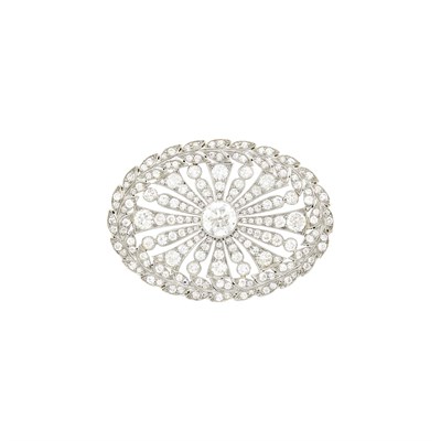 Lot 164 - Tiffany & Co. Belle Époque Platinum and Diamond Brooch