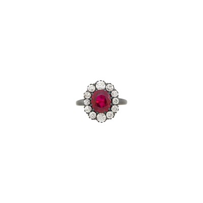 Lot 77 - Gold, Ruby and Diamond Ring