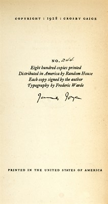Lot 209 - JOYCE, JAMES Anna Livia Plurabelle. New York:...