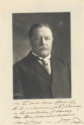 Lot 52 - TAFT, WILLIAM HOWARD Inscribed photograph as...