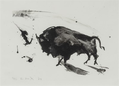 Lot 40 - Elaine de Kooning (1918-1989) BULL Lithograph,...