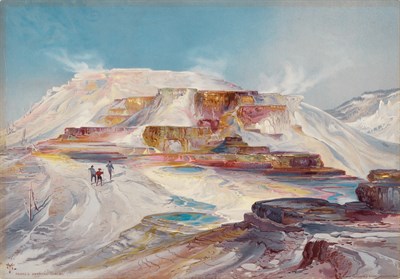 Lot 35 - After Thomas Moran (1837-1926) HOT SPRINGS OF...