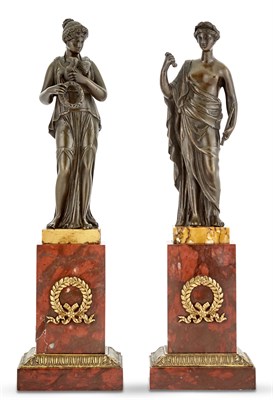 Lot 374 - Pair of Empire Style Bronze and Marble...