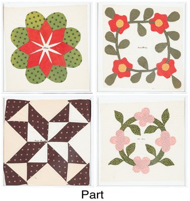 Lot 1318 - Set of Twenty Framed Quilt Squares Bidwell...