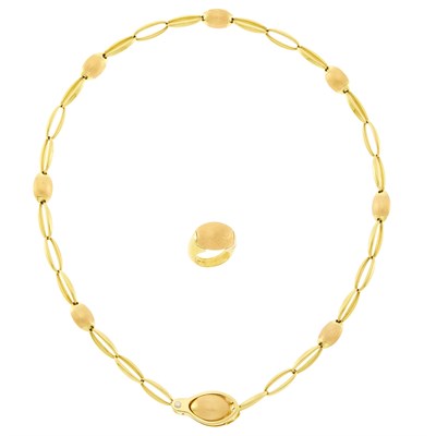 Lot 113 - Chimento Two-Color Gold Chain Necklace and Ring