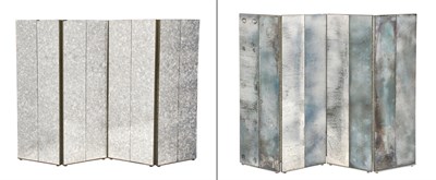 Lot 44 - Two Four-Fold Metal-Framed Oxidized Mirror...