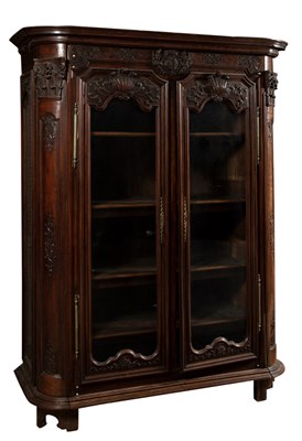 Lot 49 - Louis XV Walnut Large Armoire Bibliothèque Mid-...