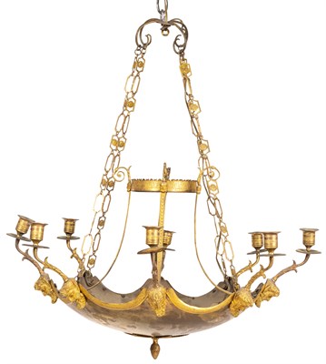 Lot 311 - Empire Gilt Bronze Eight-Light Chandelier...