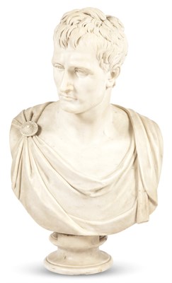 Lot 60 - Carrara Marble Bust of Napoleon Bonaparte in...