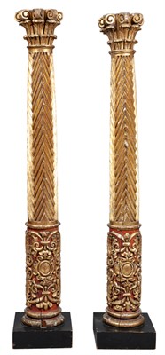 Lot 61 - Pair of Spanish Giltwood and Red-Painted...