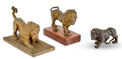 Lot 65 - Three Bronze Figures of Lions Late 19th/ early...