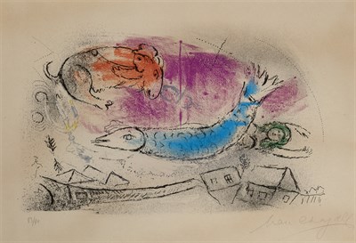 Lot 24 - Marc Chagall (1887-1985) LE POISSON BLEU...
