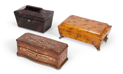 Lot 131 - Group of Three Wood and Faux Painted Boxes...