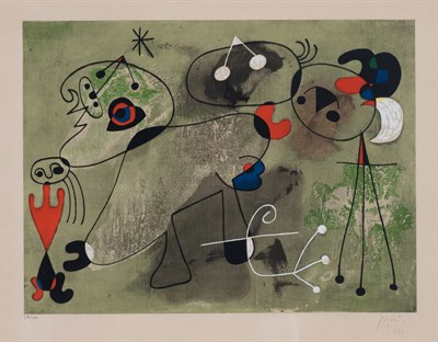 Lot 1079 - After Joan Miró (1893-1983) COMPOSITION SUR...