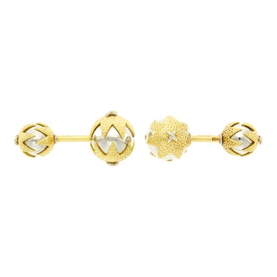 Lot 44 - Tiffany & Co., Schlumberger Pair of Two-Color Gold Cufflinks