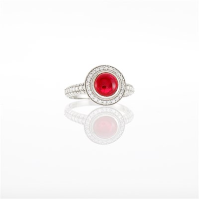 Lot 199 - White Gold, Ruby and Diamond Ring