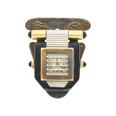 Lot 41 - Verger Frères Louvre Shutter Watch with Purse Attachment
