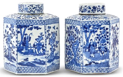 Lot 1057 - A Pair of Chinese Octagonal Blue and White...