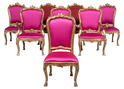 Lot 329 - Set of Eight Italian Giltwood Dining Chairs...