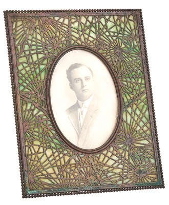 Lot 151 - Tiffany Studios Etched Metal and Favrile Glass...