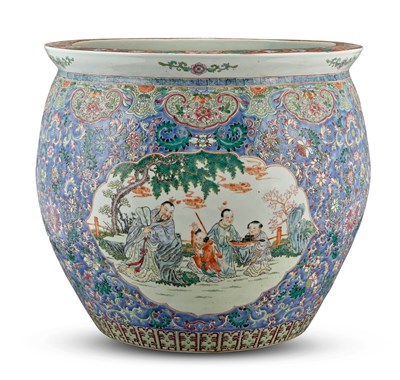 Lot 1176 - A Large Chinese Enameled Porcelain Jardiniere...