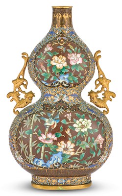Lot 1047 - A Chinese Cloisonné and Gilt Metal Vase 20th...