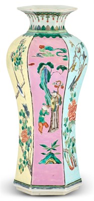 Lot 1124 - A Chinese Enameled Porcelain Hexagonal Vase...