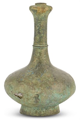 Lot 1254 - A Korean Garlic Head Bronze Bottle Vase Goryeo...