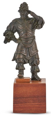 Lot 1214 - A Japanese Bronze Okimono of a Standing...