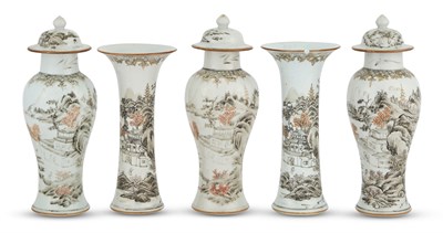 Lot 1021 - A Chinese Export Porcelain Five-Piece...