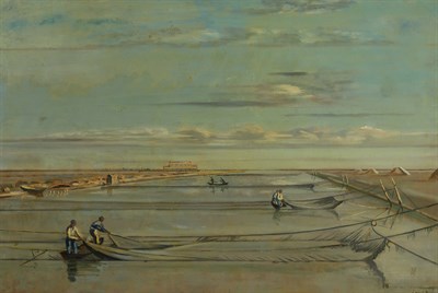 Lot 15 - Leonid Berman Russian, 1896-1976 Men Trawling...