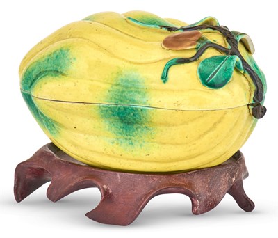 Lot 1130 - A Chinese Enameled Porcelain Citrus-Form Box...