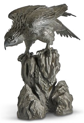 Lot 1217 - A Large Japanese Bronze Okimono of an Eagle...