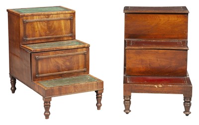 Lot 155 - Two Sets of George III Mahogany Bed Steps...